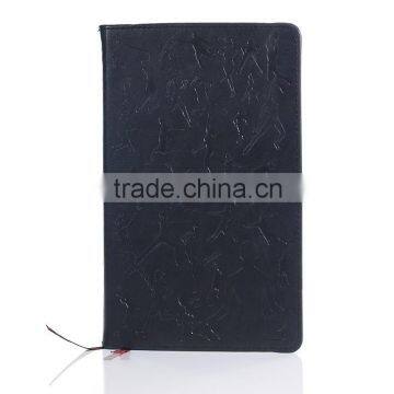 ultra black embossed leather notepad/notebook /bookwork