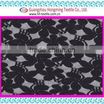 nylon and cotton blending black lace fabric