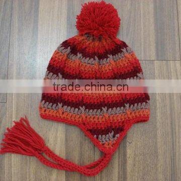 knitted hat with braids