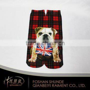 custom sock manufacturer 3d cartoon girl printed seamless ankle tube sock