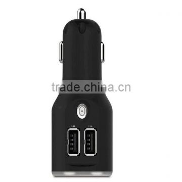 Hot selling portable led usb charger 2.1A/1A dual usb car charger