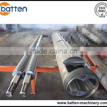 Plastic extruder conical twin screw barrel for PVC pipe/profile