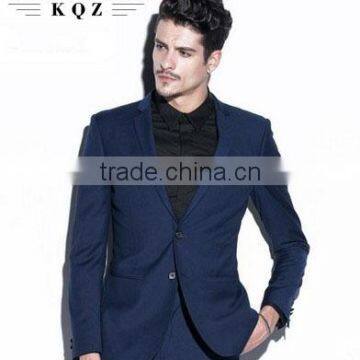 2016 Man Blue Suit Pant Coat Advanced Tailored Suit Neck Design