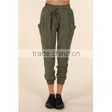 Women linen cheap wholesale tapered gold digger sweat pants