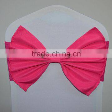 Fushia spandex wedding chair bow/stretch butterfly for sales