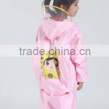 210T polyester fabric with PU coating children environmental kids non-toxic waterproof windproof raincoat