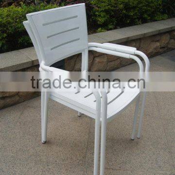 stacking aluminum chair, no folding aluminum white chair