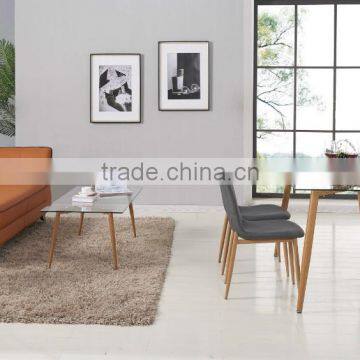 Glass dining table with 4 chairs in wooden transfer finishing