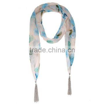 Fashion Romantic Rose Pattern Scarf,soft Polyster Scarf photo-5