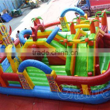 Tiki Island inflatable playground obstacle fun city for sale