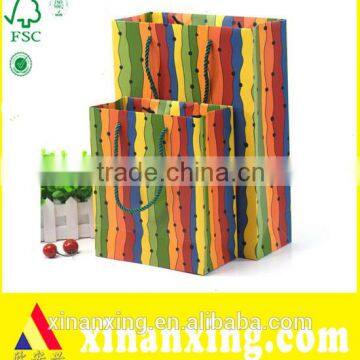 120g Vertical Stripe Paper Bag with Handle