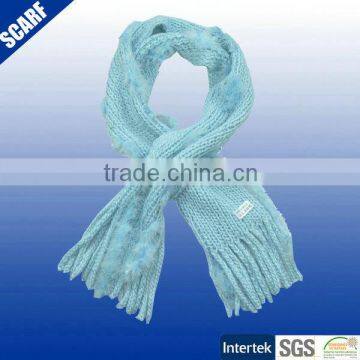 Mohair winter knit scarf women chunky plain stitch scarf