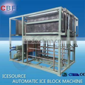 block ice machine with direct evaporative refrigeration