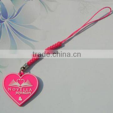 Weddings decoration heart shape soft pvc mobile phone charm