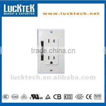 USA type wall socket with 2 USB port