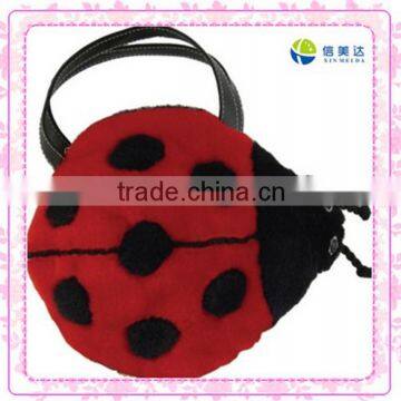 Funny red ladybug fashion women plush handbag