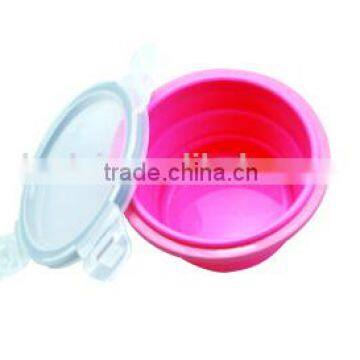 Round Non-stick Silicone Food Storage Container/unfolding Silicone Container