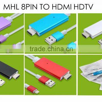 2016 New Design Cable HDTV Cable 8 Pin to HDM I Cable HDM I Cable Adapter Transfer Audio MHL Cable for Iphone to TV photo-6