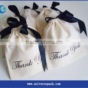 Wholeslae gift cotton drawstring pouch