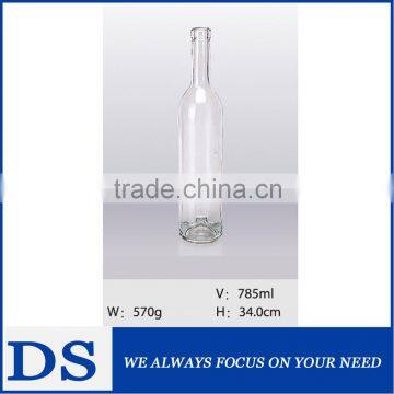 Hotsale clear fancy glass alcohol bottle