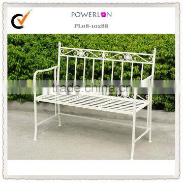 UK outdoor vintage white Lifetime Faux Metal Glider Bench iron garden bench