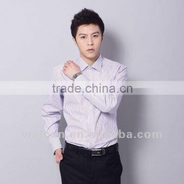 New OEM/ODM Chines factory 100% cotton Men's business dress classic trendy violet stripe shirt