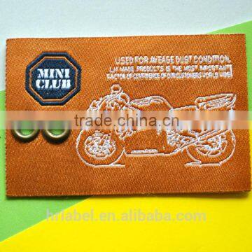 woven labels with eyelets
