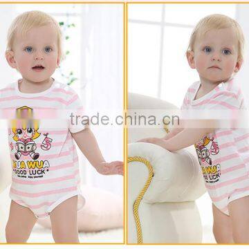 wholesale babysuit for boy shortsleeve 100% cotton pink stripes