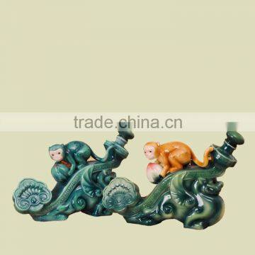 Monkey shaped green colour handmade ceramic wine bottles in stocked