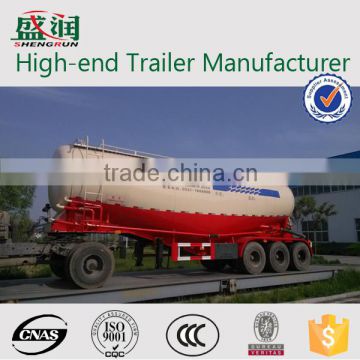 shengrun brand 30-60CBM 3 axle bulk cement trailer,cement powder tanker semitrailer for sale