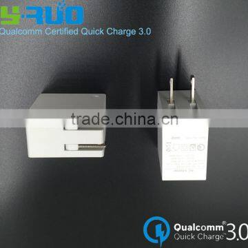 innovative products 2016 Qualcomm certified quick charge QC 3.0 wall Charger output 5V 2.4A,9V 2.0A,12V 1.5A for smart phone