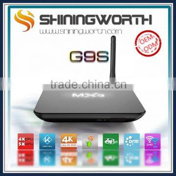 New Clock! G9S Amlogic S905 2G 16G 2.4G+5G Wifi Bluetooth4.2 Quad Core Google Android tv Box