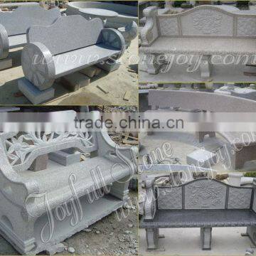 Luxurious Hand-carved Garden Granite Bench With Back and Arms photo-3