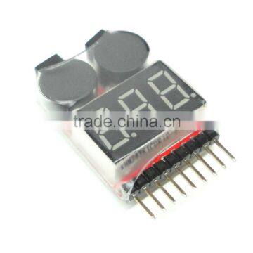 Lipo Battery Voltage Tester Volt Meter Monitor 1-8S w Low Voltage Alarm