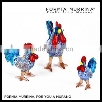 Art Glassware Murano Glass Chicken Family Set for Gifts or Deco