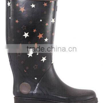 black womem rubber rain boots shoe star