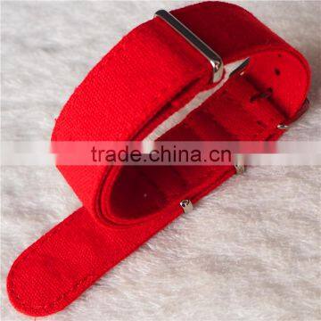 Red Color Canvas Band Custom 21mm Watch Strap