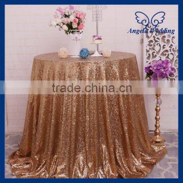 SN021B Cusom made Popular 108 inch round cheap gold sequin table cloth