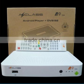 Azclass A9 satellite receiver android tv box support SKS