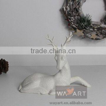 Matt White Ceramic Reindeer Christmas Reindeer Antlers with Glitter Powder