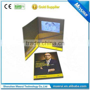 Paper material 7.0" LCD Video Greeting Card Video in Brochure