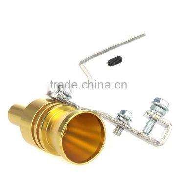 Turbo Sound Whistle Exhaust Pipe Tailpipe Blow-off Valve Aluminum Size L Golden