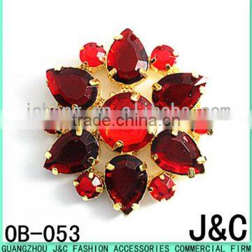 red color glass stone decorative shoes ornament