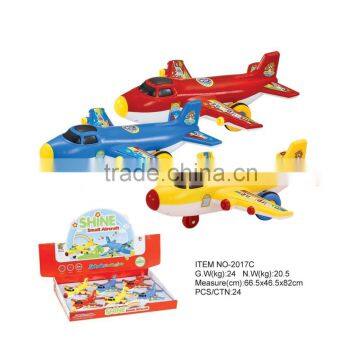 Promotion gift--Friction cartoon plane, musical vehicle toys plane kid toy