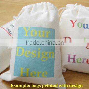 Drawstring Cotton Bag With White Cord/string photo-6