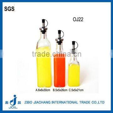 colorful 125ml,250ml, 500ml cooking oil glass bottle with metal dispenser