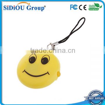 Smiley Shape Plastic Mini LED Keychain Flashlight