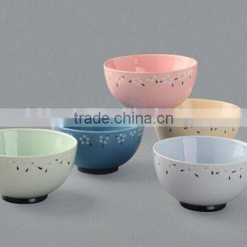 5.5'' fine porcelain bowl Color glaze bowl custom printed ceramic bowl