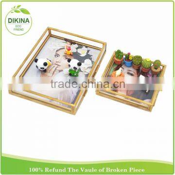 NEW!! Monogrammed Acrylic Hinged Jewelry brass tray with picture frame Bridal Gift , wholesale glass ceramic trinket boxes lock