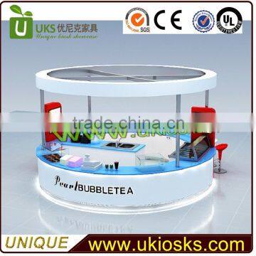 Fashionable Rounded Bubble Tea Kiosk, Nice Mall Food Kiosk for Sale